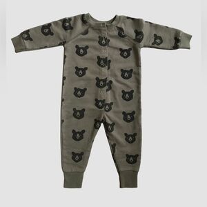 Rylee + Cru moss bear jumpsuit 18-24M